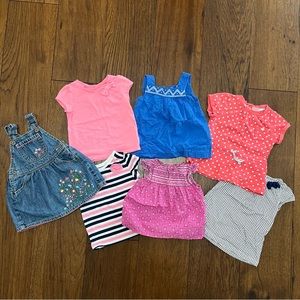 7-Piece 18m Girl Short Sleeve Top Bundle